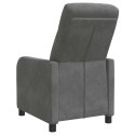 VidaXL Fotel recliner ciemnoszary Welur