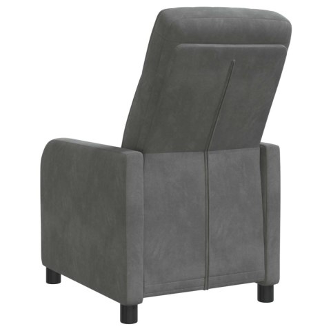 VidaXL Fotel recliner ciemnoszary Welur