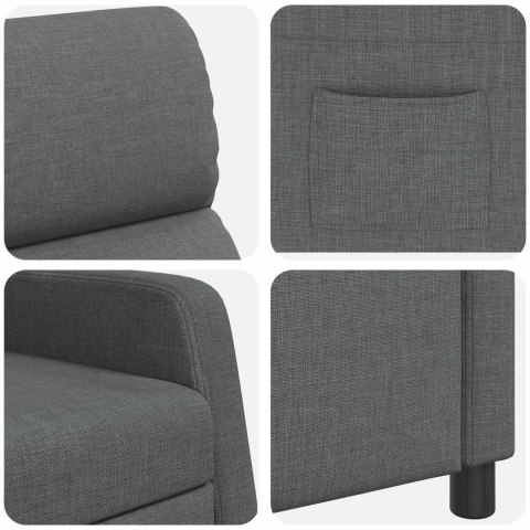 VidaXL Fotel recliner ciemnoszary tkanina