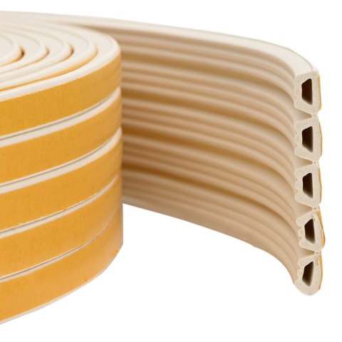 VidaXL Samoprzylepna uszczelka okienna Biały 10 x 6 mm 50 m Guma EPDM