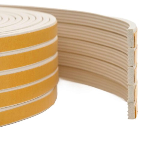 VidaXL Samoprzylepna uszczelka okienna Biały 8 x 3 mm 25 m Guma EPDM