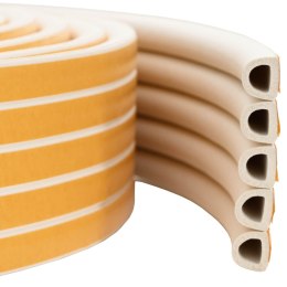 VidaXL Samoprzylepna uszczelka okienna Biały 9 x 8 mm 50 m Guma EPDM