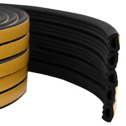 VidaXL Samoprzylepna uszczelka okienna Czarny 10 x 6 mm 25 m Guma EPDM