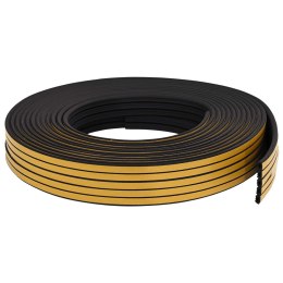VidaXL Samoprzylepna uszczelka okienna Czarny 10 x 6 mm 25 m Guma EPDM