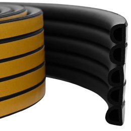 VidaXL Samoprzylepna uszczelka okienna Czarny 12 x 10 mm 25 m