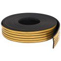 VidaXL Samoprzylepna uszczelka okienna Czarny 8 x 3 mm 50 m Guma EPDM