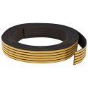 VidaXL Samoprzylepna uszczelka okienna Czarny 9 x 3 mm 50 m Guma EPDM