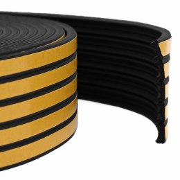 VidaXL Samoprzylepna uszczelka okienna Czarny 9 x 4 mm 50 m Guma EPDM