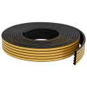 VidaXL Samoprzylepna uszczelka okienna Czarny 9 x 8 mm 100 m Guma EPDM
