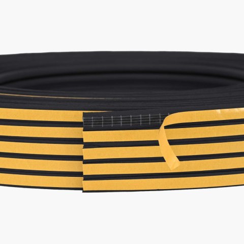 VidaXL Samoprzylepna uszczelka okienna Czarny 9 x 8 mm 100 m Guma EPDM