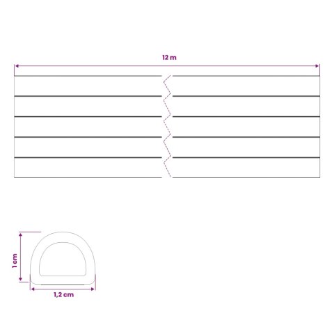 VidaXL Samoprzylepna uszczelka okienna brązowy 12 x 10 mm 12 m