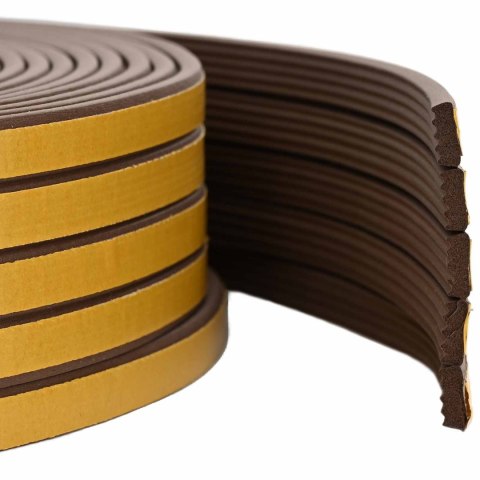 VidaXL Samoprzylepna uszczelka okienna brązowy 8 x 3 mm 25 m Guma EPDM