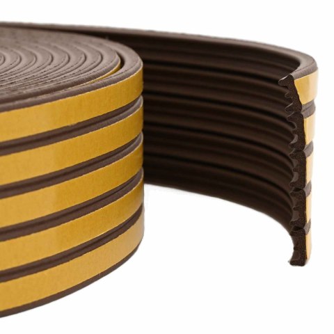 VidaXL Samoprzylepna uszczelka okienna brązowy 9 x 4 mm 25 m Guma EPDM