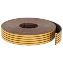 VidaXL Samoprzylepna uszczelka okienna brązowy 9 x 4 mm 25 m Guma EPDM