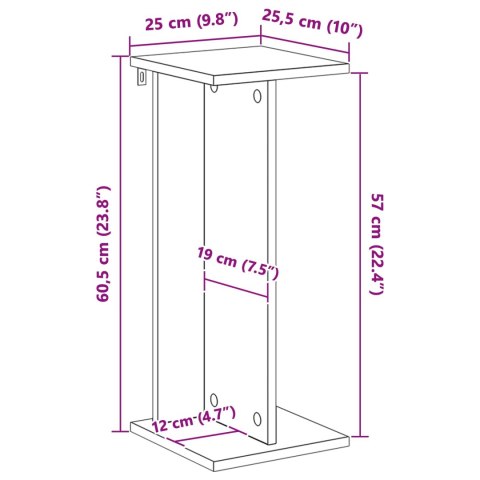 VidaXL Stojak na rośliny Stare drewno 25 x 25,5 x 60,5 cm