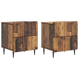 VidaXL Szafka Nocna 2 szt. Stare drewno 43 x 34,5 x 49,5 cm