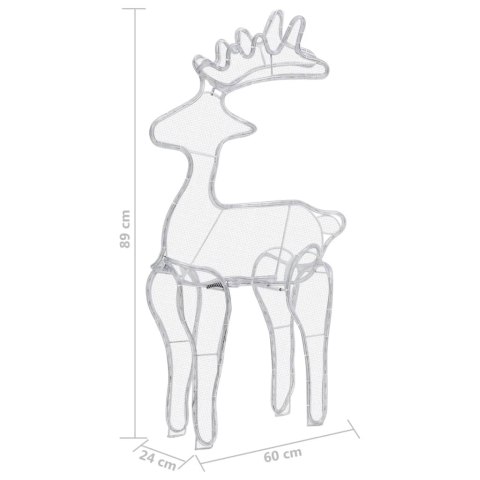 ŚWIĄTECZNA DEKORACJA RENIFER Z SIATKI 306 LED 60X24X89CM