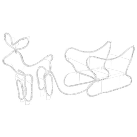 ŚWIĄTECZNA DEKORACJA ZEWNĘTRZNA: RENIFER I SANIE 252 DIODY LED