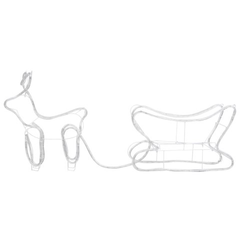 ŚWIĄTECZNA DEKORACJA ZEWNĘTRZNA: RENIFER I SANIE 252 DIODY LED