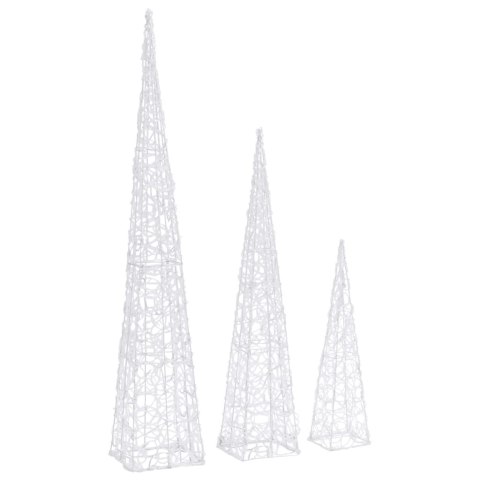 ZESTAW STOŻKÓW DEKORACYJNYCH NIEBIESKI LED 60/90/120CM