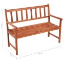 VidaXL Ławka ogrodowa z poduszką, 120 cm, lite drewno akacjowe