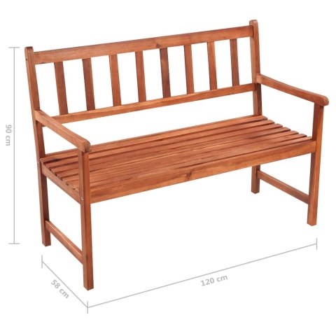 VidaXL Ławka ogrodowa z poduszką, 120 cm, lite drewno akacjowe