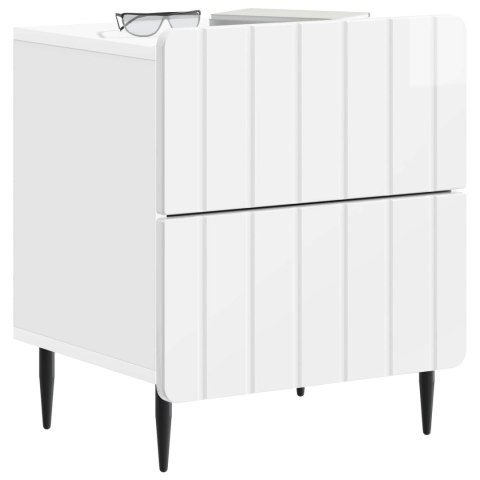 VidaXL Szafka Nocna 2 szt. Biały wysoki połysk 43 x 34,5 x 49,5 cm