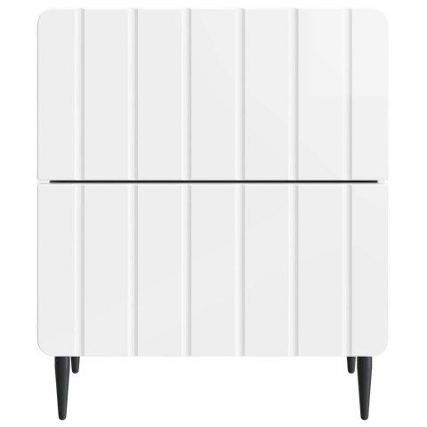 VidaXL Szafka Nocna 2 szt. Biały wysoki połysk 43 x 34,5 x 49,5 cm