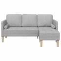 VidaXL Zestaw Sof Szary chmur 173 x 131 x 67 cm Poliester