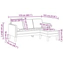 VidaXL Zestaw Sof Szary chmur 173 x 131 x 67 cm Poliester