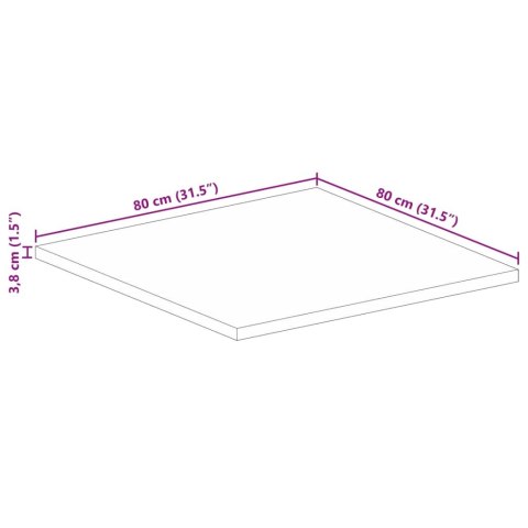 VidaXL Blat stołu, 80x80x3,8 cm, kwadratowy, lite drewno mango