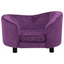 VidaXL Sofa dla psa, burgundowa, 69x49x40 cm, pluszowa