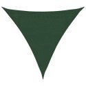 VidaXL Żagiel przeciwsłoneczny, 160 g/m², ciemnozielony, 3x3x3 m, HDPE
