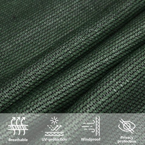 VidaXL Żagiel przeciwsłoneczny, 160 g/m², ciemnozielony, 3x3x3 m, HDPE