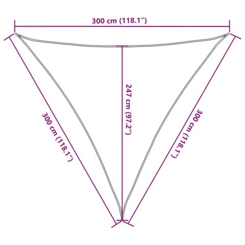 VidaXL Żagiel przeciwsłoneczny, 160 g/m², ciemnozielony, 3x3x3 m, HDPE