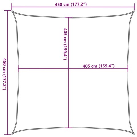 VidaXL Żagiel przeciwsłoneczny 160 g/m², ciemnozielony, 4,5x4,5m, HDPE