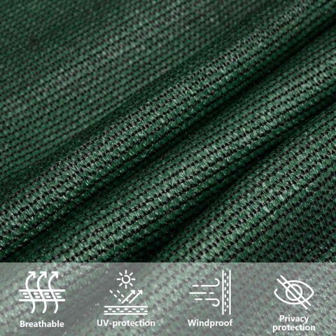 VidaXL Żagiel przeciwsłoneczny, 160 g/m², ciemnozielony, 4x6 m, HDPE