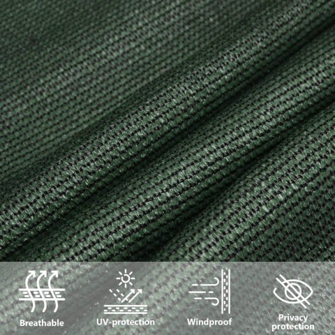 VidaXL Żagiel przeciwsłoneczny, 160 g/m², ciemnozielony, 5x6 m, HDPE