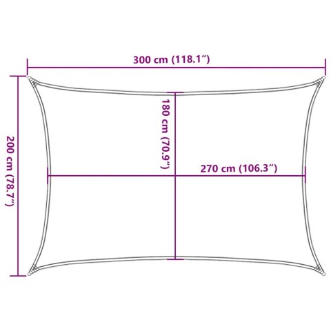 VidaXL Żagiel przeciwsłoneczny, 160 g/m², kolor taupe, 2x3 m, HDPE