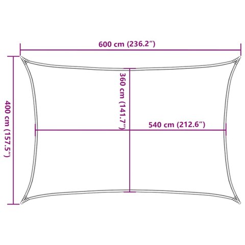 VidaXL Żagiel przeciwsłoneczny, 160 g/m², kolor taupe, 4x6 m, HDPE