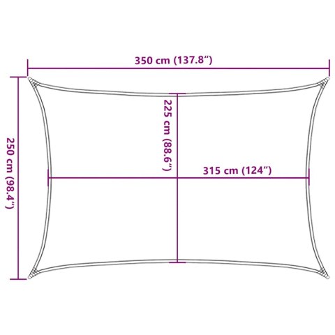 VidaXL Żagiel przeciwsłoneczny, 160 g/m², taupe, 2,5x3,5 m, HDPE
