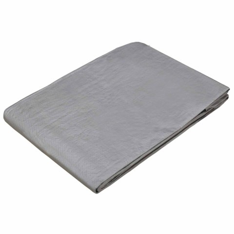 VidaXL Plandeka z oczkami jasnoszary 3 x 3 m 90 gsm PE