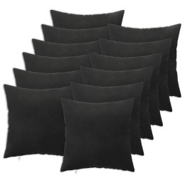 VidaXL Poszewka na poduszkę 12 pcs HEERLEN Czarny 40 x 40 cm Welur