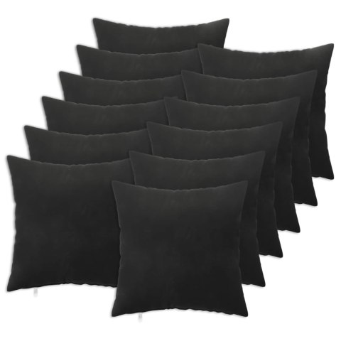VidaXL Poszewka na poduszkę 12 pcs HEERLEN Czarny 40 x 40 cm Welur