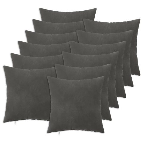 VidaXL Poszewka na poduszkę 12 pcs HEERLEN ciemnoszary 40 x 40 cm