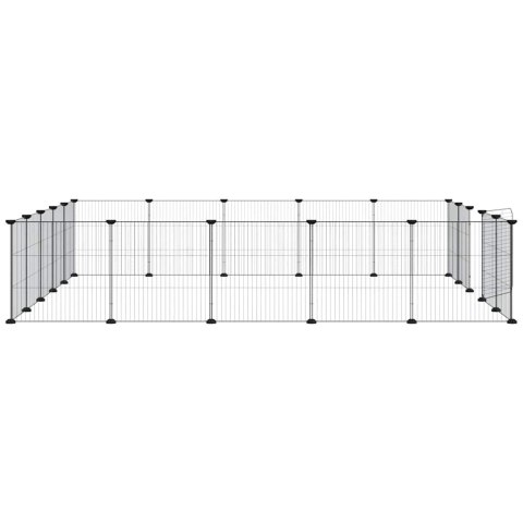 KLATKA DLA ZWIERZĄT Z BRAMKĄ 20 PANELI CZARNA 35X35CM STAL