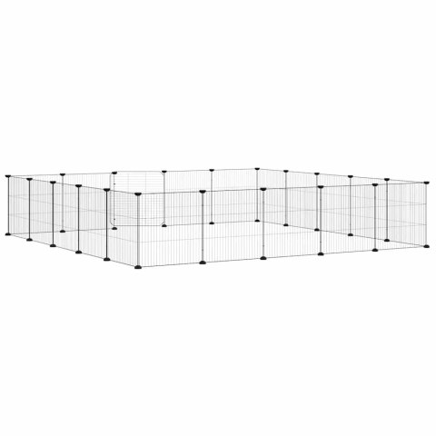 KLATKA DLA ZWIERZĄT Z BRAMKĄ 20 PANELI CZARNA 35X35CM STAL