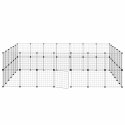 KLATKA DLA ZWIERZĄT Z BRAMKĄ 52 PANELE CZARNA 35X35CM STAL
