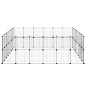 KLATKA DLA ZWIERZĄT Z BRAMKĄ 52 PANELE CZARNA 35X35CM STAL