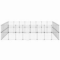 KLATKA DLA ZWIERZĄT Z BRAMKĄ 60 PANELI CZARNA 35X35CM STAL